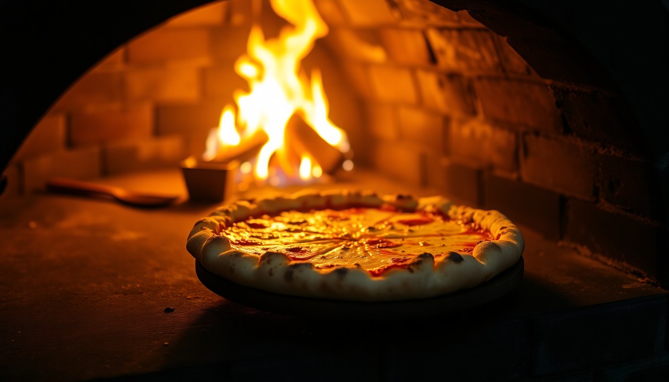 Pizza from wood-fired oven